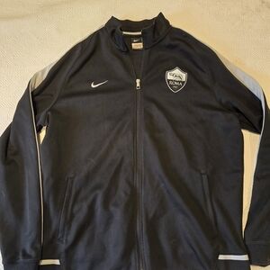 Black AS Roma Soccer Bomber Jacket